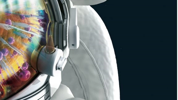 En närbild på en astronaut.